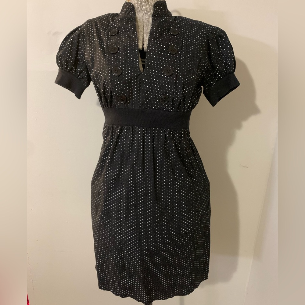 Y2K BeBop Black and White Polka Dot Midi Dress